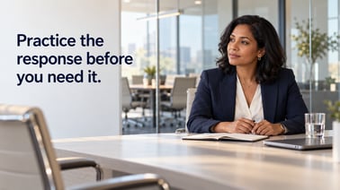 Practice the response before you need it. - Rehearsing for the next meeting 10-12-26