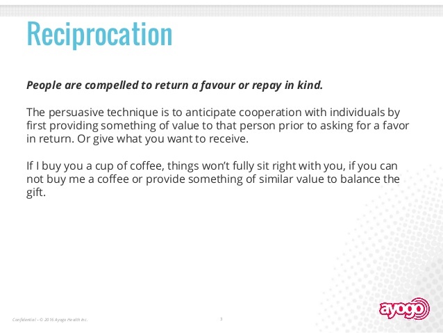 Reciprocation -cialdinis-6-principles-of-influence-3-638