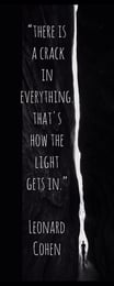 There is a crack, a crack in everything That’s how the light gets in —Leonard Cohen